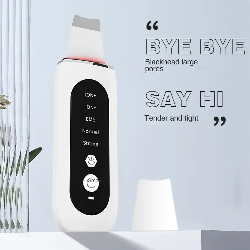 Pá de couro ultrassônica para limpeza de cravos e poros, instrumento de beleza, faca facial transfronteiriça