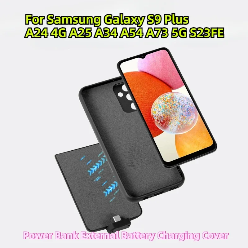 For Samsung Galaxy S9 Plus A24 4G A25 A34 A54 A73 5G S23FE Power Bank External Battery Charging Cover Smart Battery Charger Case