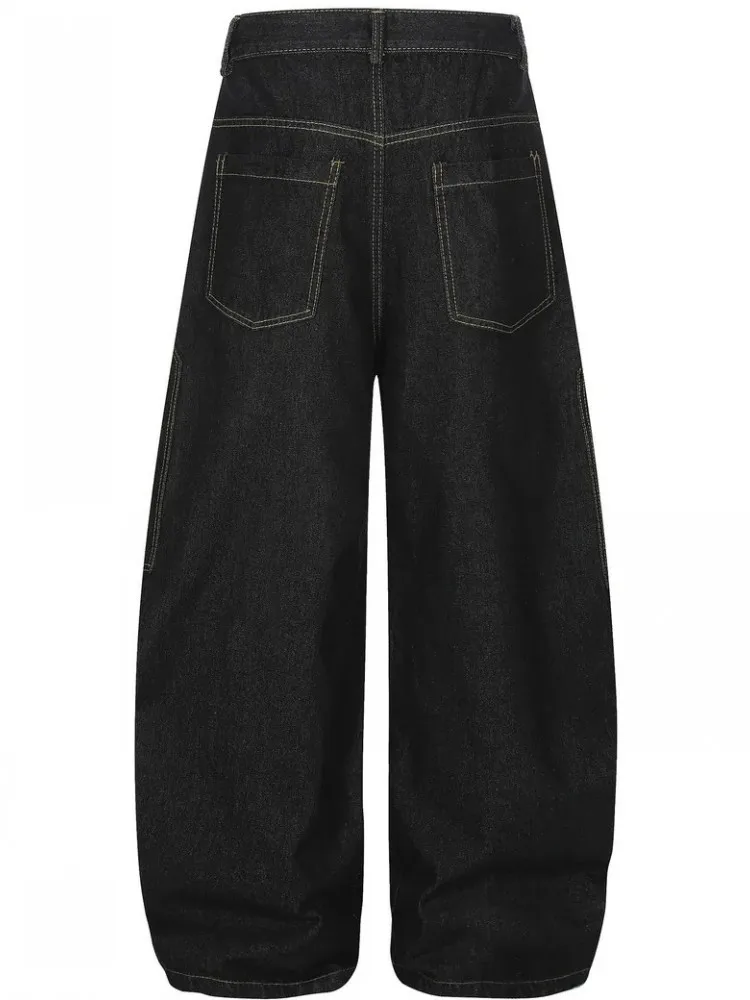 Women High Waist Wide Leg Pants Shiny Straight Pants Long Jeans Casual Trendy Trousers 2026 Autumn Winter New Denim Trousers