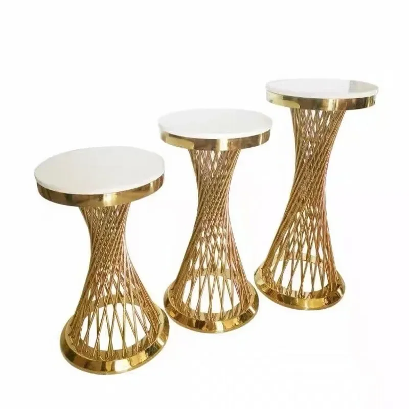 

New wedding decoration small waist dessert table electroplated gold cake stand flower stand party venue layout