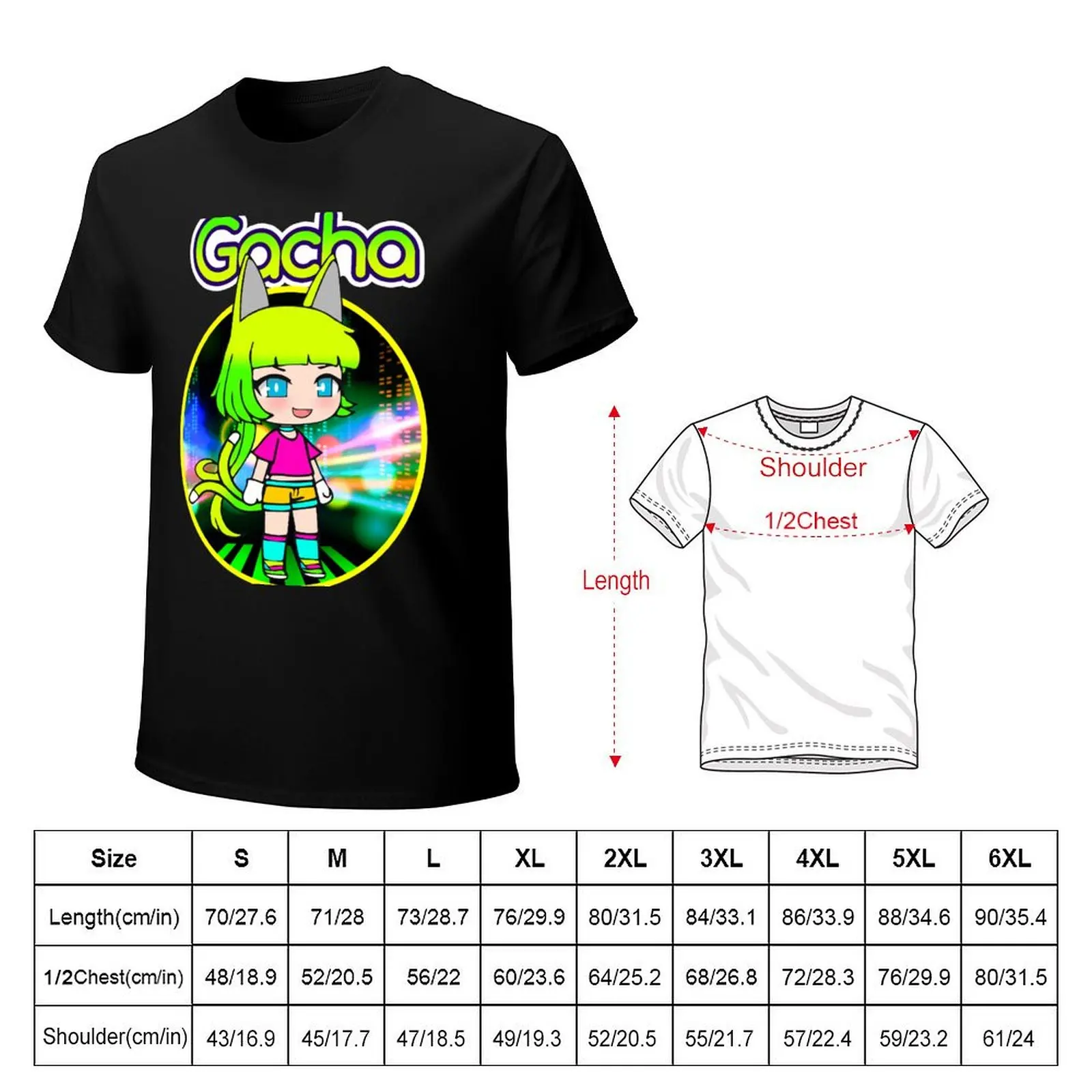 Gacha life Lado in the neon city T-Shirt Big and Tall Basic Tee Shirt