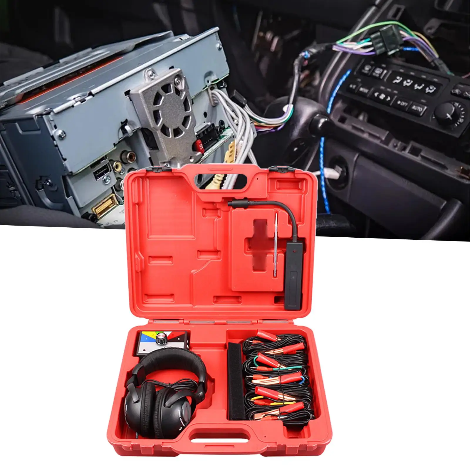 

Car Gearbox Sound Detector with Storage Box Lightweight Easy to Use Electronic Stethoscope Kit Practical for Cars Trucks