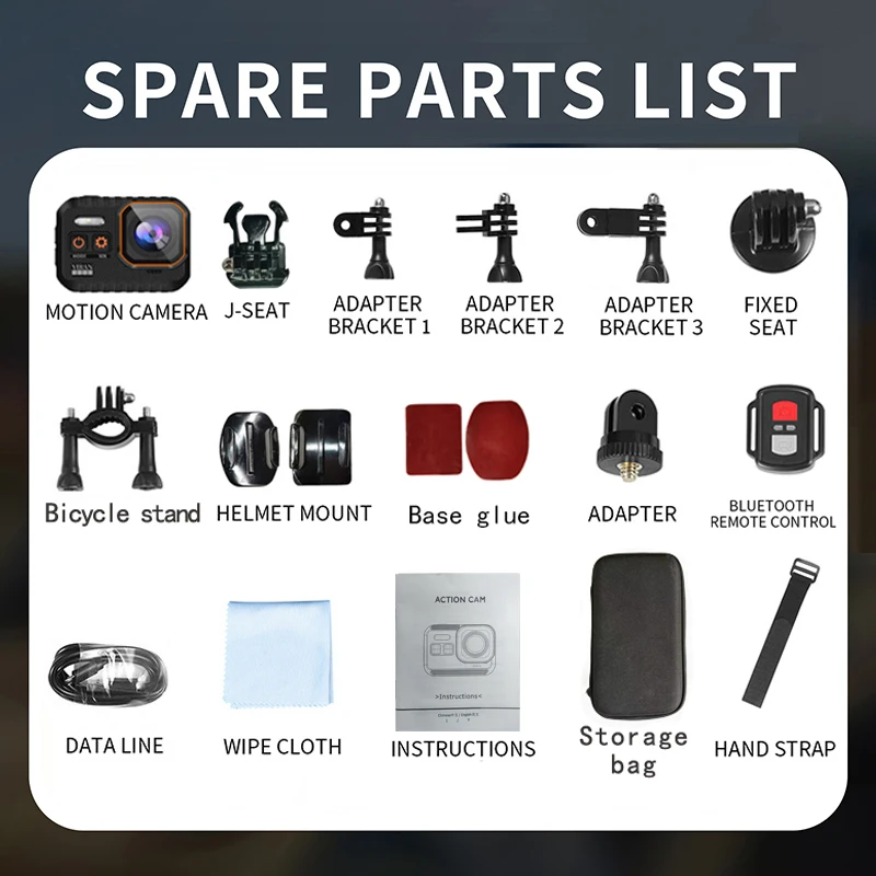 VIRAN Action Camera 4K60FPS with WiFi Remote 2.0” HD Screen Waterproof Ideal for Drive Recorders, Diving, Traveling and Outdoor - Image 4