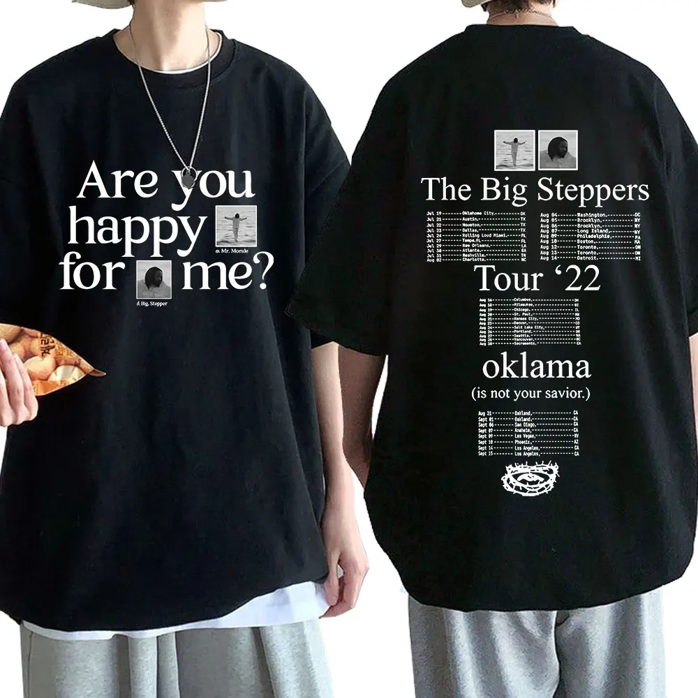 Rapper Kendrick Lamar T Shirt Are You Happy for Me The Big Steppers Tour Okalama Print T-shirts Men's Hip Hop T-shirt Streetwear