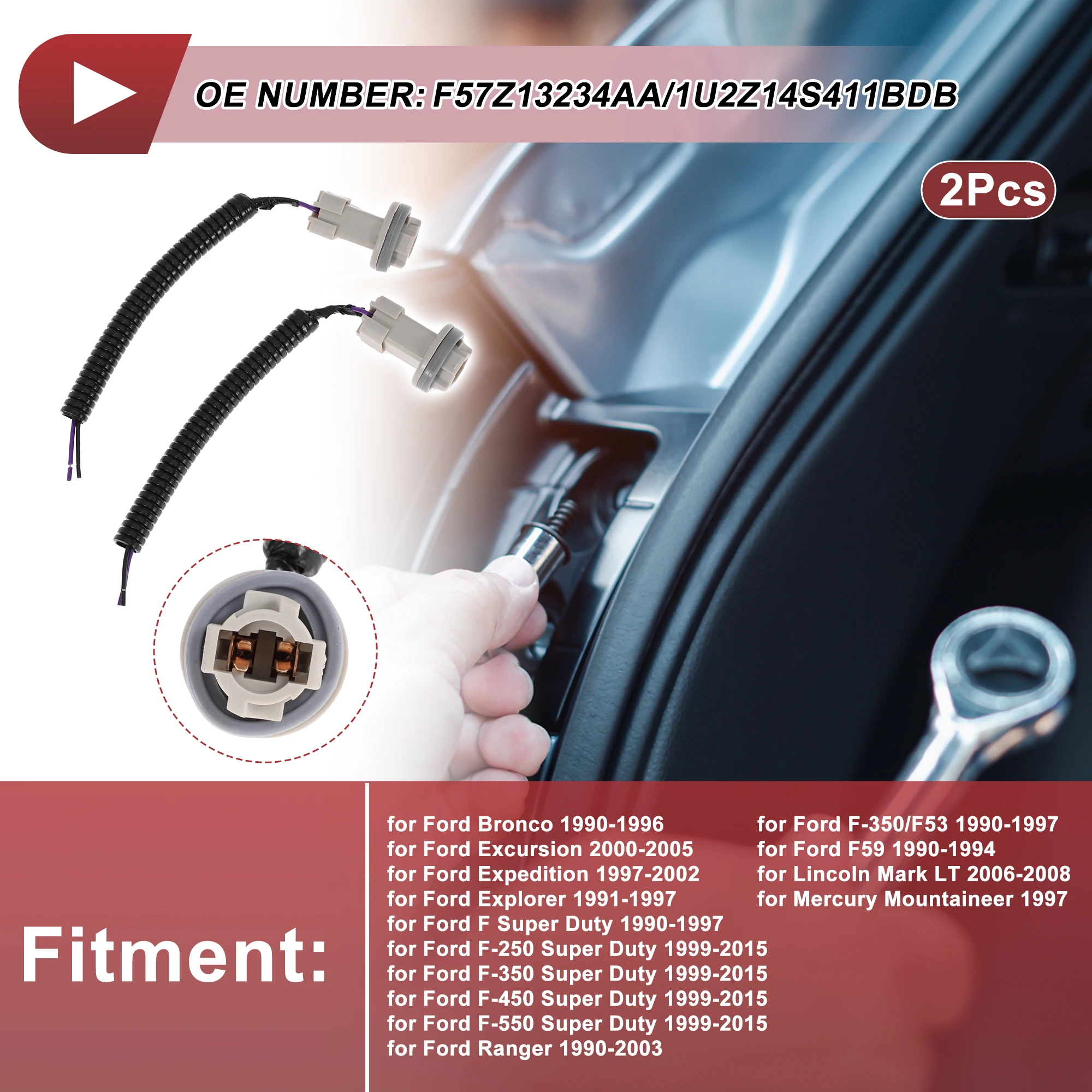 

Проводка розетки для освещения номерного знака UXCELL для Ford Bronco No.F57Z13234AA, косичка лампы