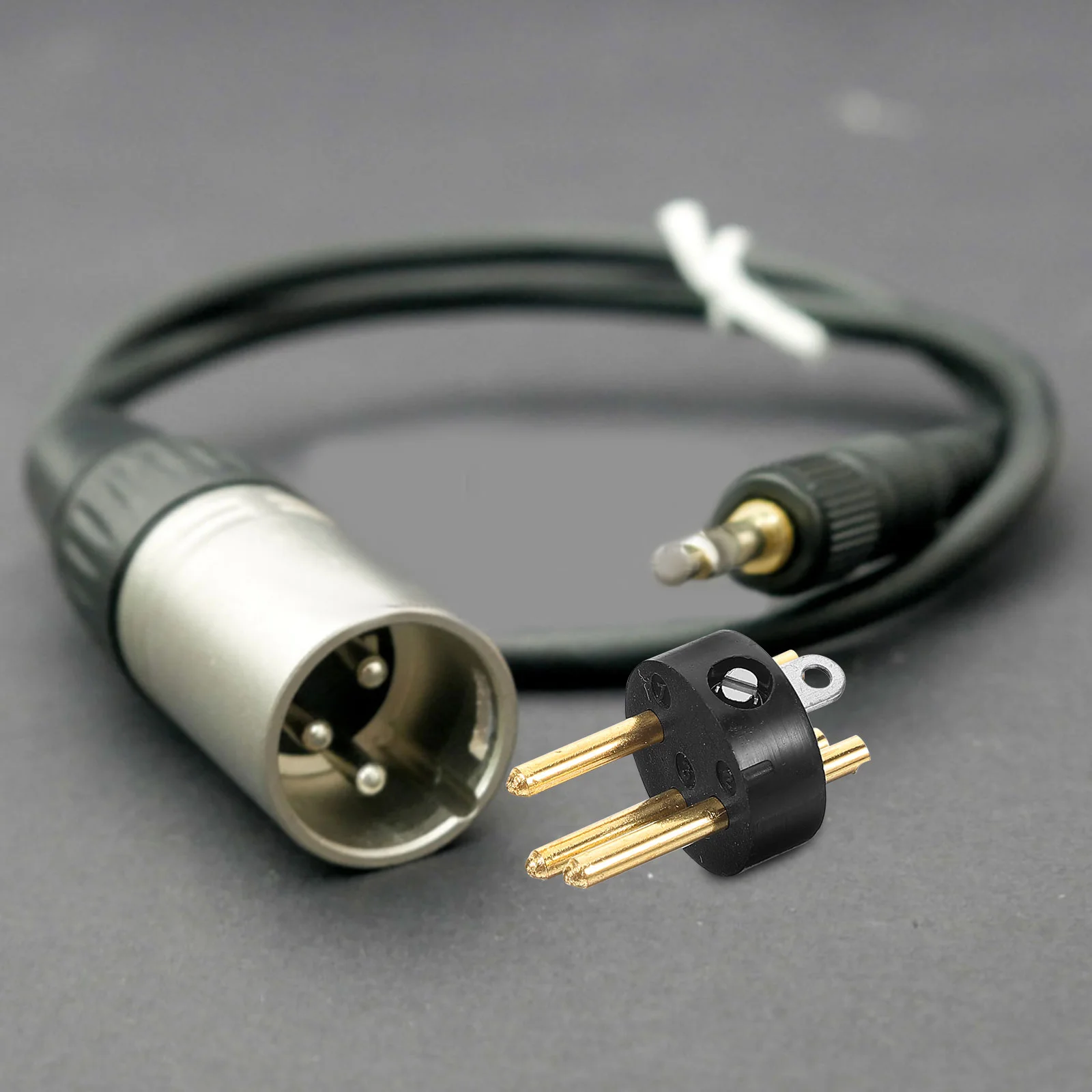 10 Pcs XLR Head Needle Plug Connector Scalp Three-core Microphone Cable Audio Conversion Abs 3-pin Adapter