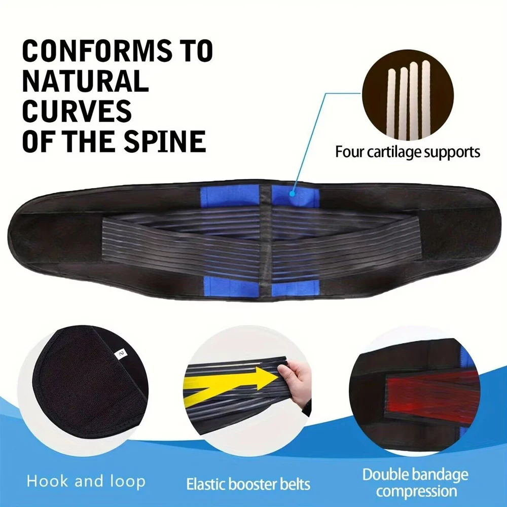 1PC Back Brace Support Belt - Lumbar Support Back Brace for Back Pain - \Adjustable Neoprene Double Pull Waist Belt for Sciatica