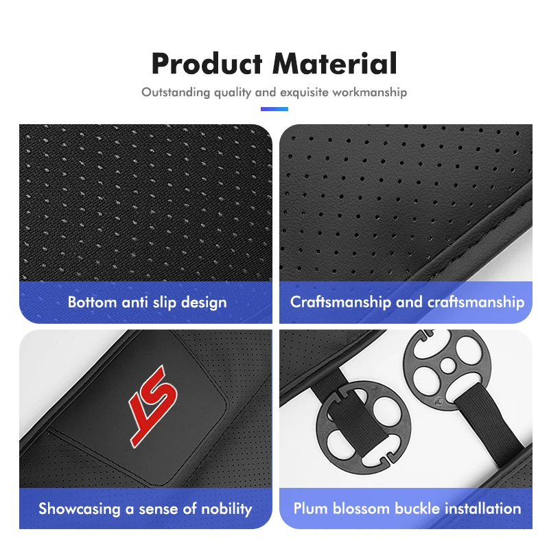 Breathable Car Seat Cover Cushion Mat Leather Seat Cushion For Ford S-MAX Kuga Mondeo Fusion KA Everest Escape ST Racing - view 4