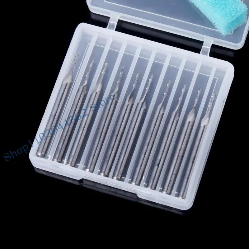 A3PA 10 PCS 1/8 "1mm Double Flute Flat Nose End Mill Router Router Bits 5