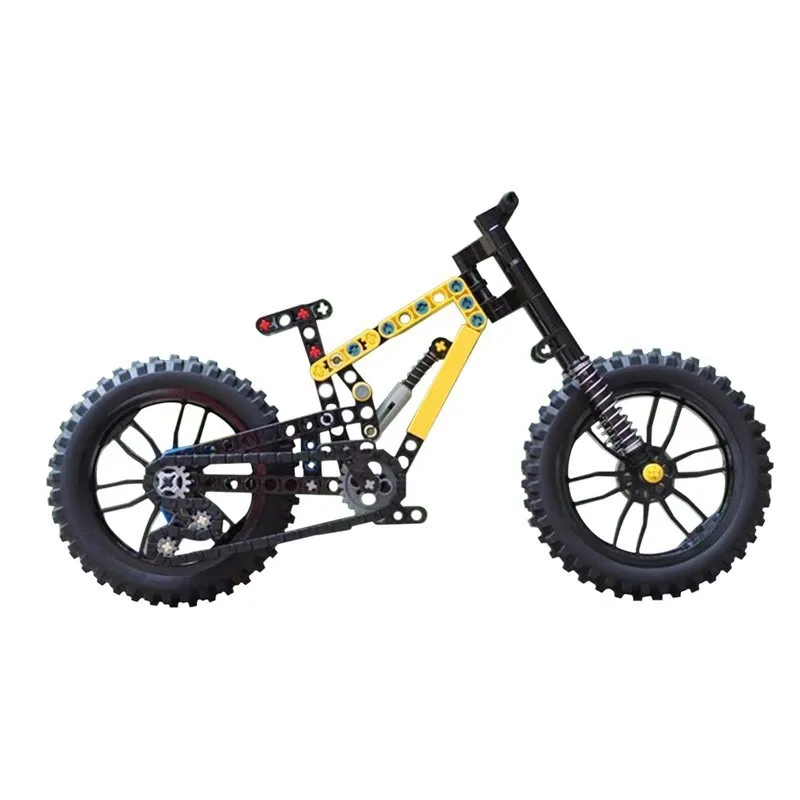 MOC Building Blocks Mountain Bike Assembly Mechanical Technology Educational Toy Creative Bricks STEM Learning DIY Project