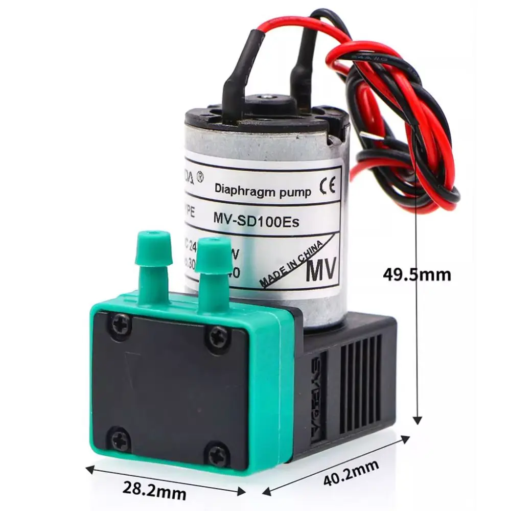 MV-SD100Es Lösungsmittel-Tintenpumpe DC 24V 3W |   100 ml/min Mikromembranpumpe für Drucker