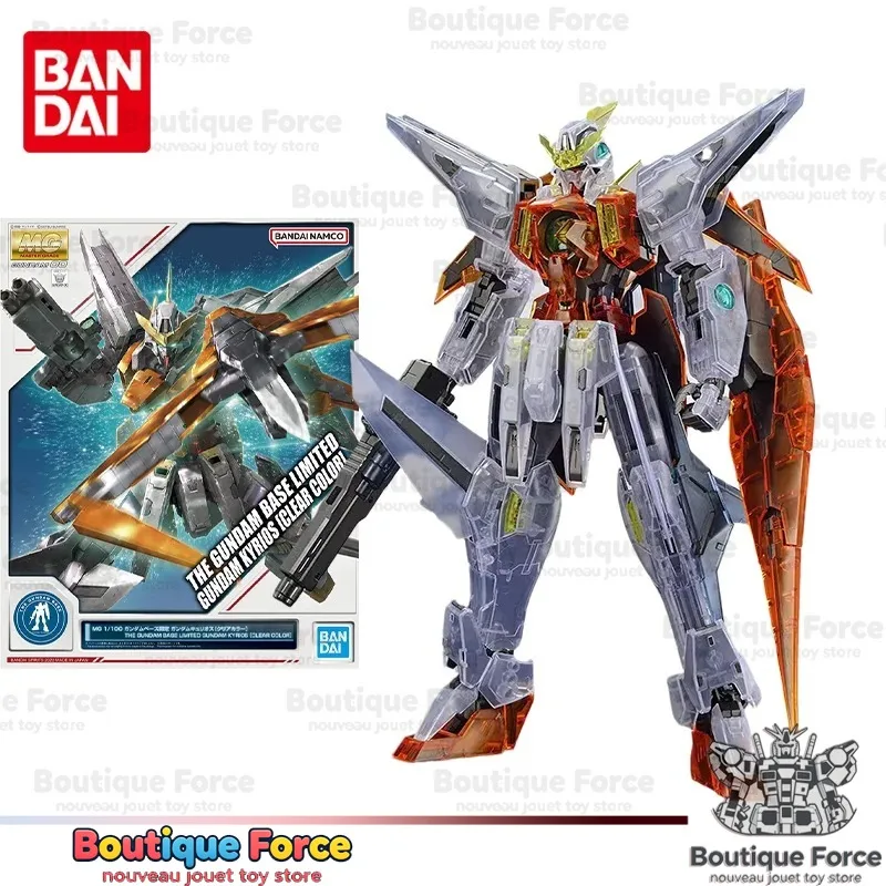 Bandai Gundam Kyrios MG Modellbausatz Transparente Farbe Anime Actionfigur Spielzeug Geschenk für Kinder Offiziell Lizenziertes Bandai Gundam IP