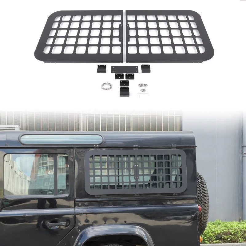 

2pcs Aluminum Alloy For 2004-2018 Land Rover Defender Rear Window Protective Hanging Bag Panel Board Car Accessories