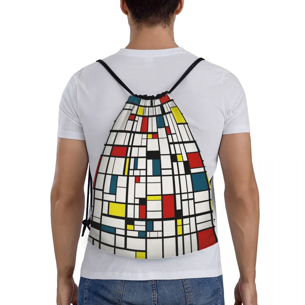 

Piet Mondrian De Stijl Backpacks Multi-function Portable Drawstring Bags Sports Bag Book Bags For Travel School