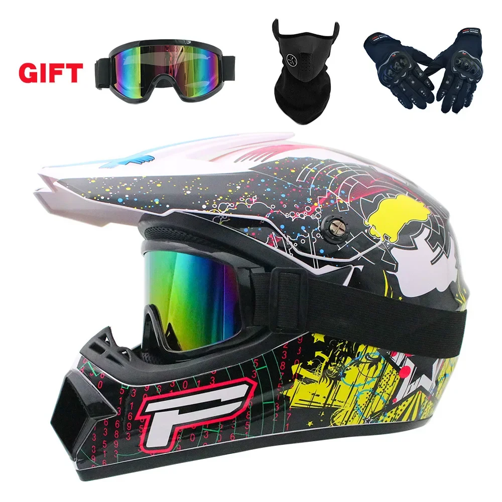 Volledige Gezicht Motorhelm Off-road Motor Gratis Verzending Stuur 3 Geschenken Downhill AM DH Cross Capacete Motocross Casco helmen