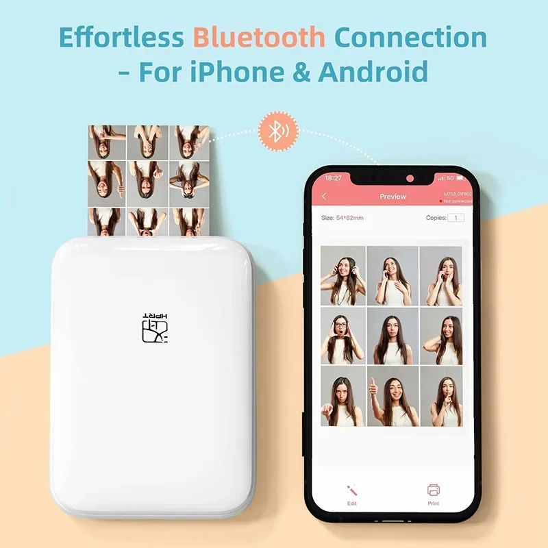 

HPRT MT53 2x3inch Mini Color Photo Printer Portable Wireless Bluetooth Pocket Printing Thermal Machine For Take A Photo Print It