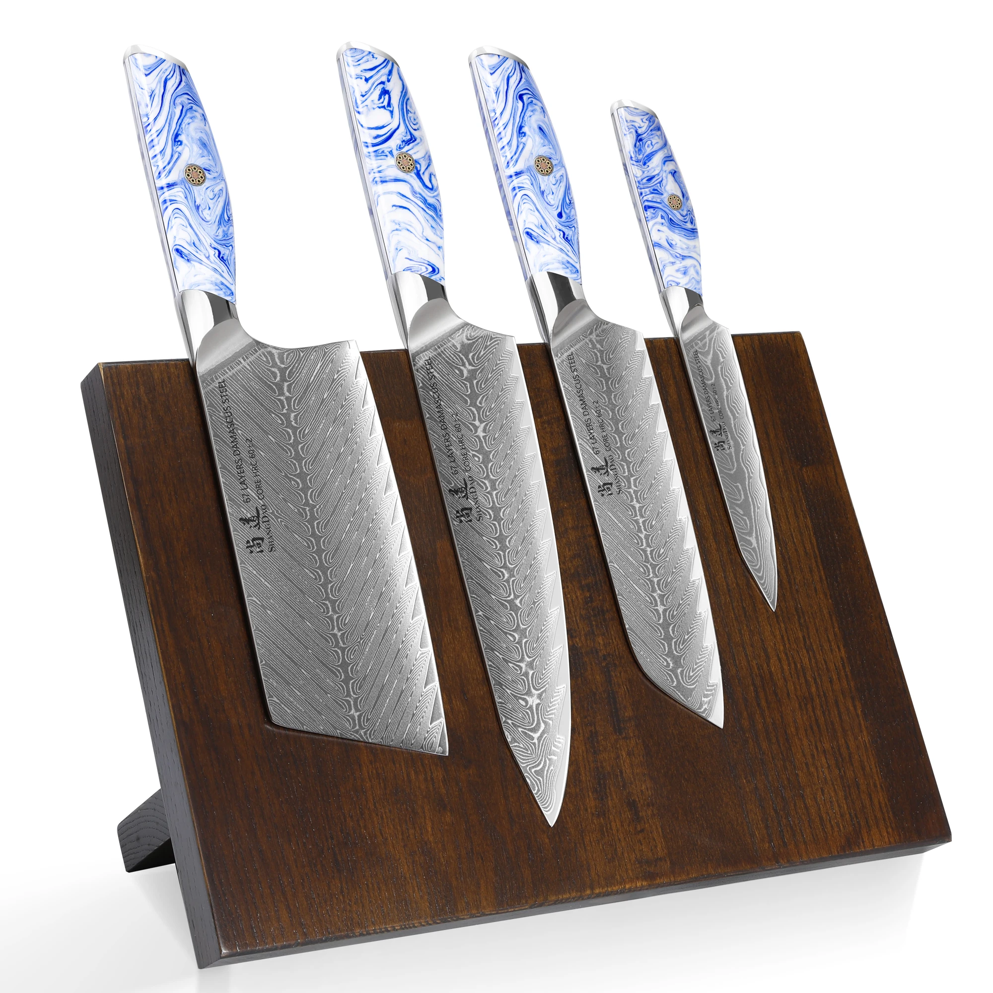 SHANGDAO High Performance 67 Layer Damascus Knife Set, Professional Kitchen Chef & Butcher Knife with Ergonomic Resin Handle