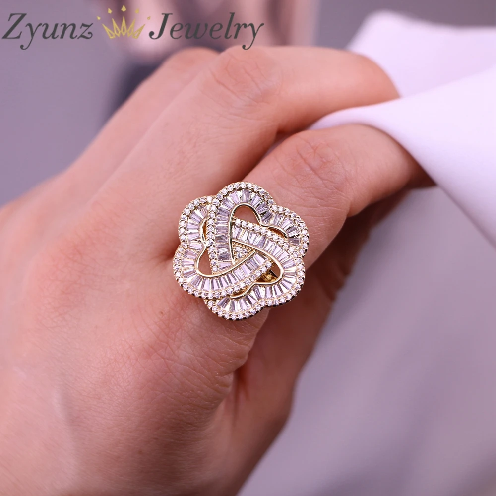 

5 шт., женское кольцо с кристаллом циркона, очаровательное кольцо золотого цвета, обручальные кольца для женщин, изысканное обручальное кольцо с цветком невесты и цирконом