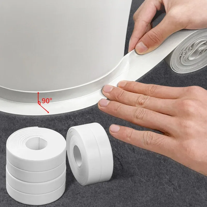 1 Roll Waterproof Tape Waterproof and Mildew Proof Toilet Filling Kitchen and Bathroom Self-adhesive Sealing Tape Bathroom