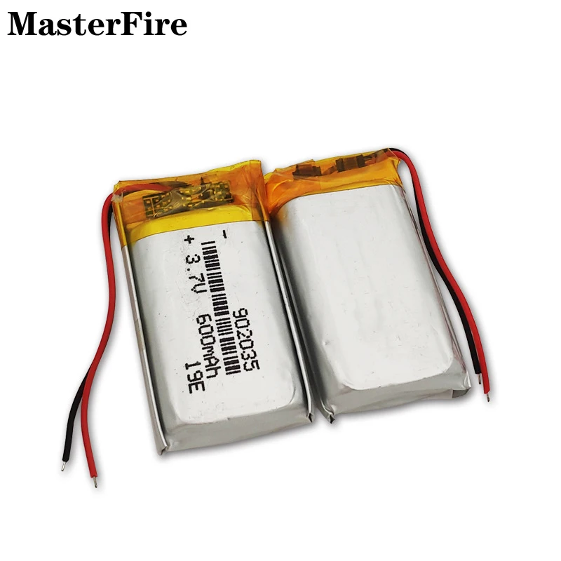 10PCS 3.7V 600mah Rechargeable Lithium Polymer Battery 902035 for Bluetooth Headset Power Bank Smart Watch LED Light Batteries