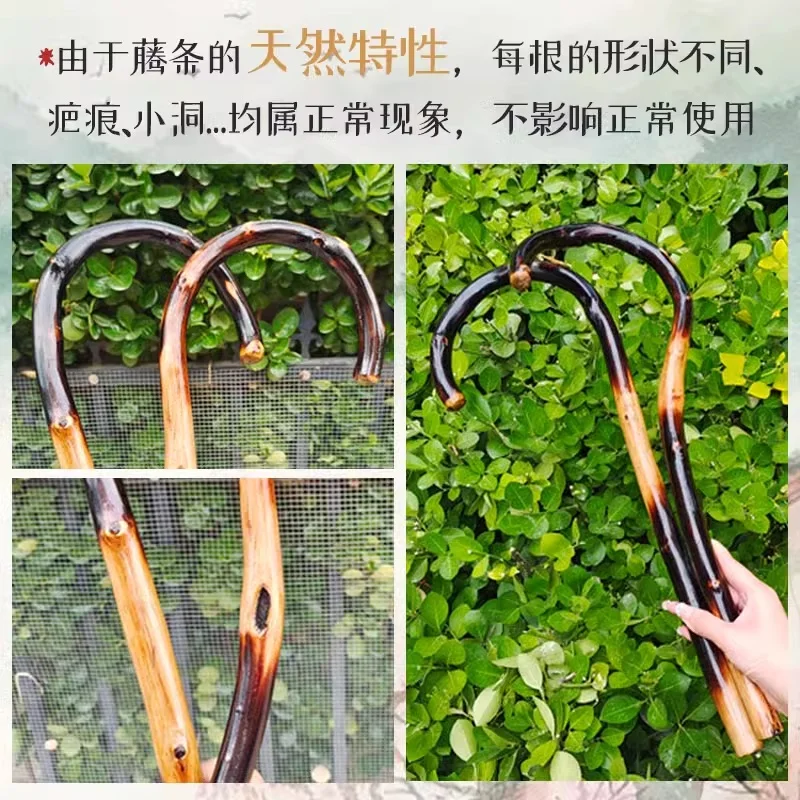 1pcs by self Click on push pull back tool natural rattan hook back massage rattan hook cervical spine massage neck hook manual
