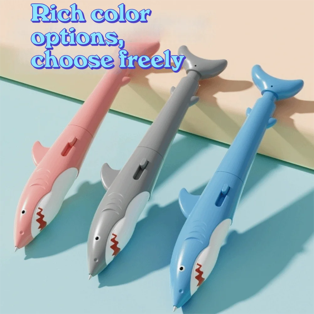 Creative Shark Design Ballpoint Pen Cartoon Ocean Fish Design Shark Gel Pen Cute Kawaii Novelty Pen Writing Use