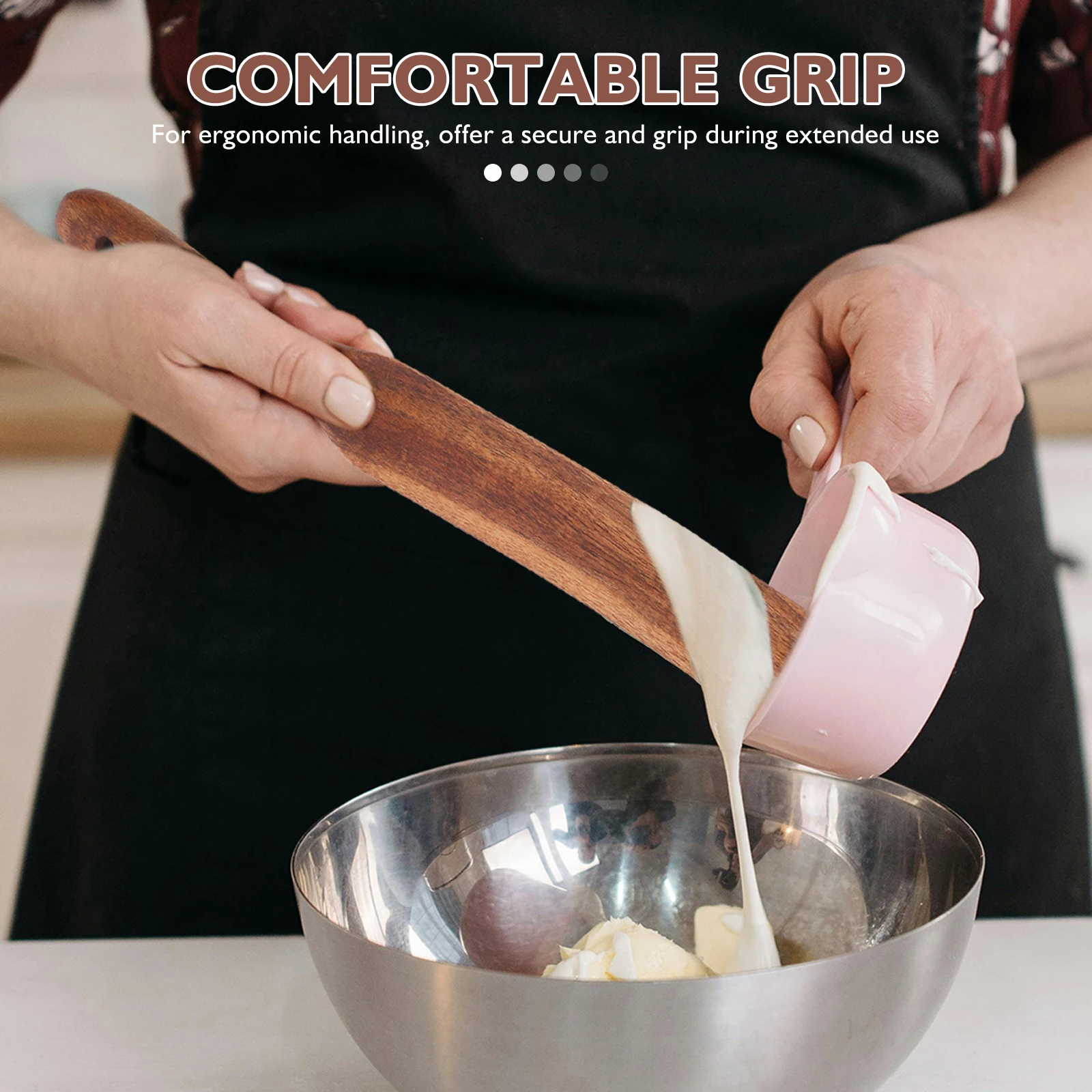 

3Pcs Acacia Wood Spatula for Sourdough Starter Precise Control Even Mixing Baking Accessories Wood Sourdough Stir Stick