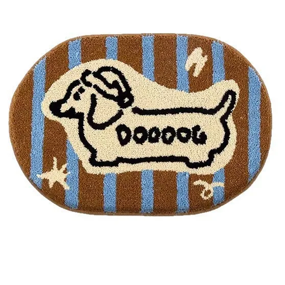 VIKAMA Modern Cartoon Dog Design Decorative Carpet, Plush & Washable Home Decoration Mat For Pet Lovers And Interior Styling