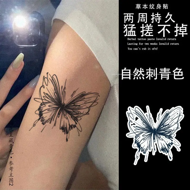 Kräuter Schmetterling Sexy Temporäre Tattoo Aufkleber Tattoo Y2K Kunst Gefälschte Tattoos für Frauen Festival Karneval Tattoo Nette Günstige Waren