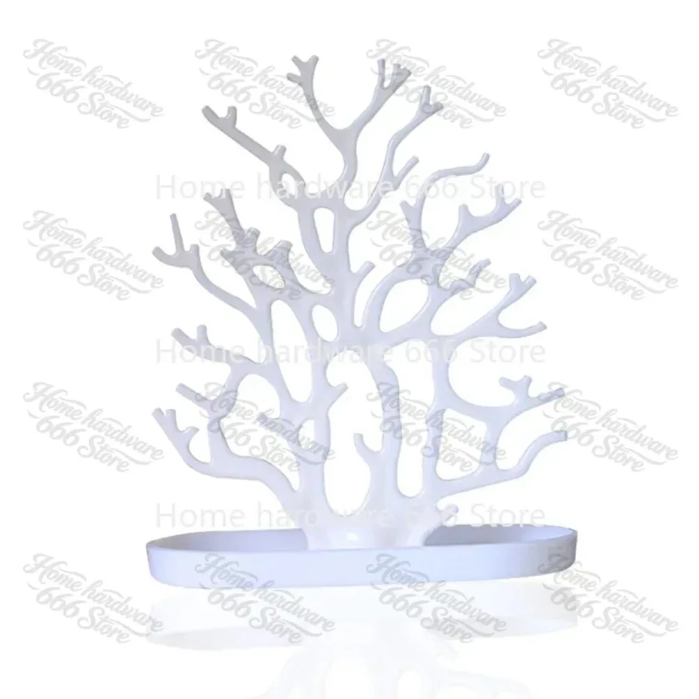 Black and White Coral Jewelry Display Stand Tray, Earrings, Necklace, Ring, Pendant, Bracelet, Storage, Women Gifts, 1Pc
