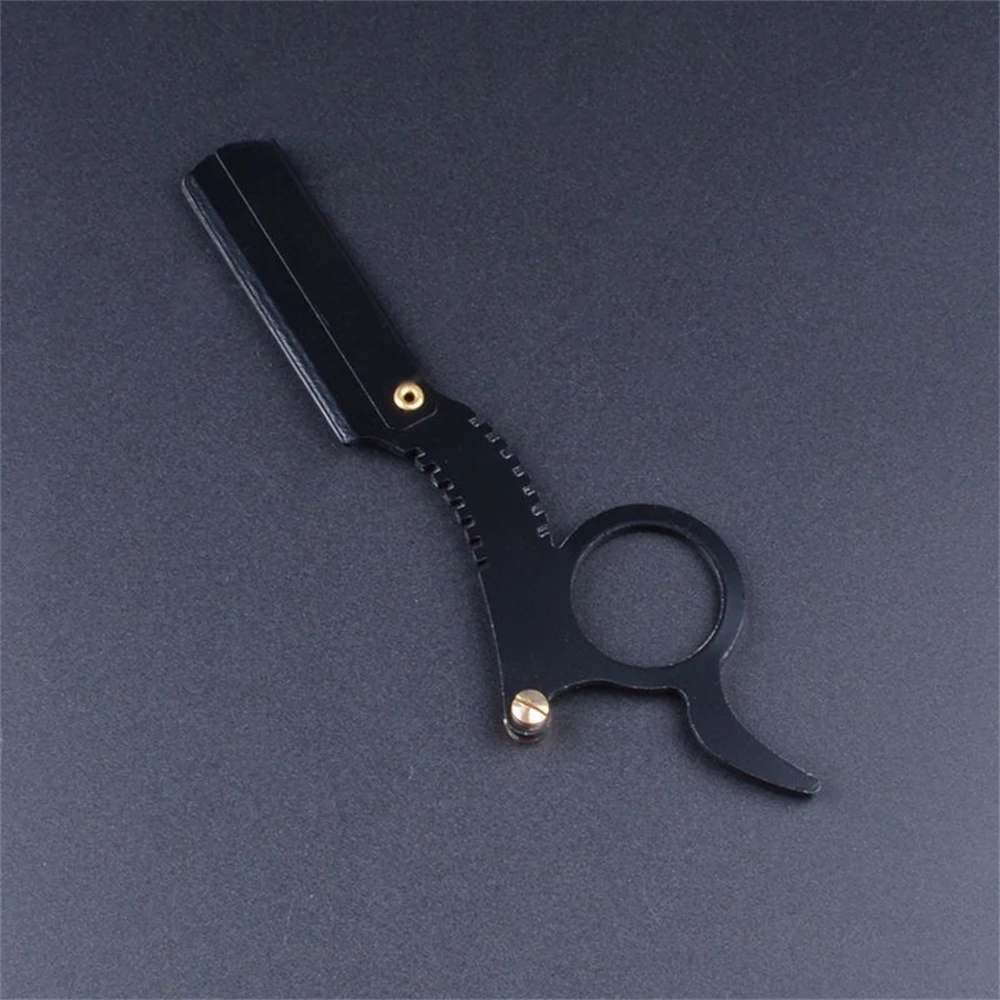1pcs Thumb Stainless Steel Old Fashioned Razor Eyebrow Hair Shaving Tool Face Cleaning Scissors Without Blade Safe Razor Golden