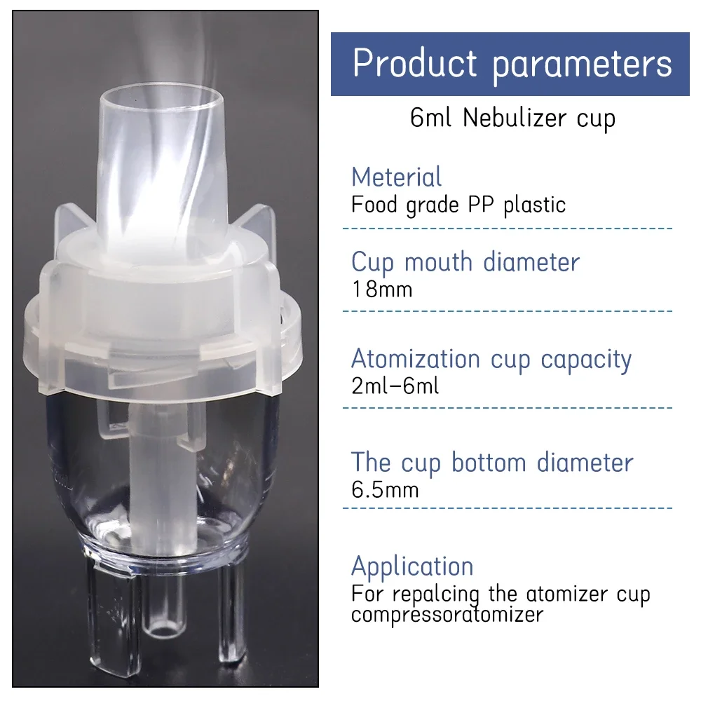 Adult Child Universal Health Care Inhaler Injector Nebulizer Inhalation Hot Atomized Spray Cup Compressor Nebulizer Accessary