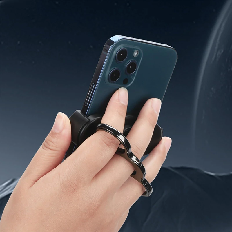 3-Finger-Ringhalter für Smartphones, Ultradünner Faltbarer 360°-Handyhalter °   Drehbarer Ringhalter Tragbarer Selbstklebender Ringhalter für Telefon und Tablet