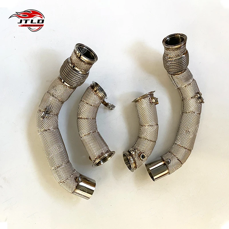 

JTLD Performance выхлопная труба из нержавеющей стали 304, испытательные трубы для BMW F90 M5 F96 M6 с теплозащитным экраном, вниз