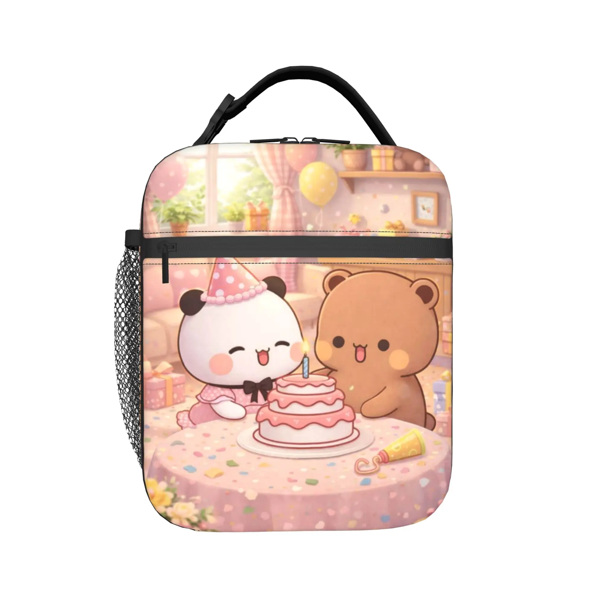 HBD Happy Birthday Bubu Dudu Insulated Lunch Bags Thermal Bag Reusable,Lunch Container Cartoon Large Tote Lunch Box School