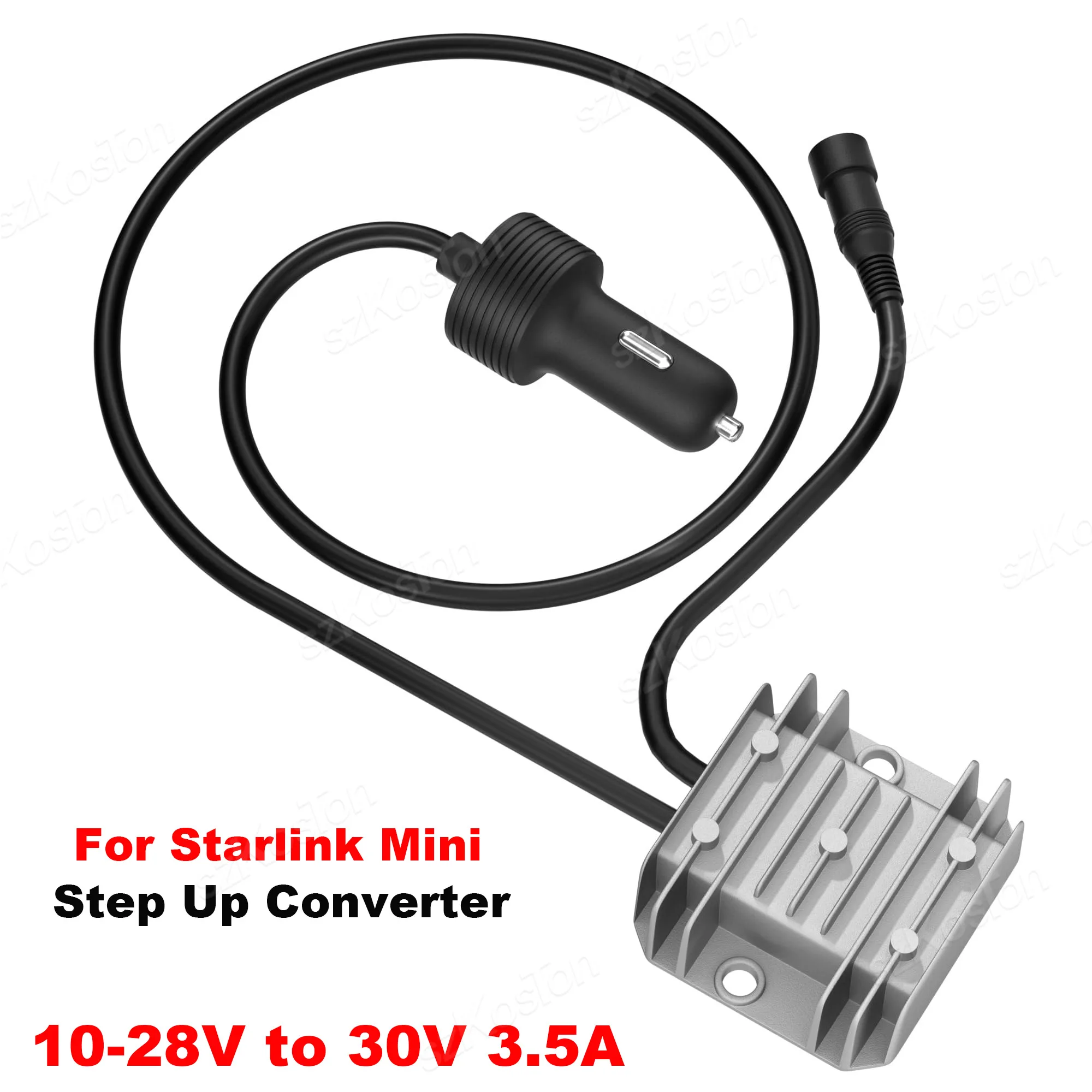 

Для Starlink мини-кабель автомобильный адаптер с повышающим преобразователем прикуривателя 12 В кабель питания 10-28 В до 30 В 3,5 А комплект