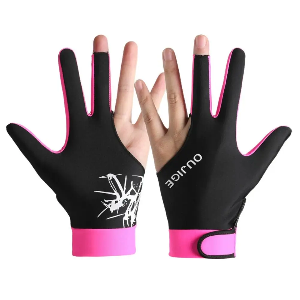 1Pcs Three Fingers Snooker Glove Elastic Anti-slip Billiard Glove Left Right Hand Breathable Training Glove Fitness Accessories