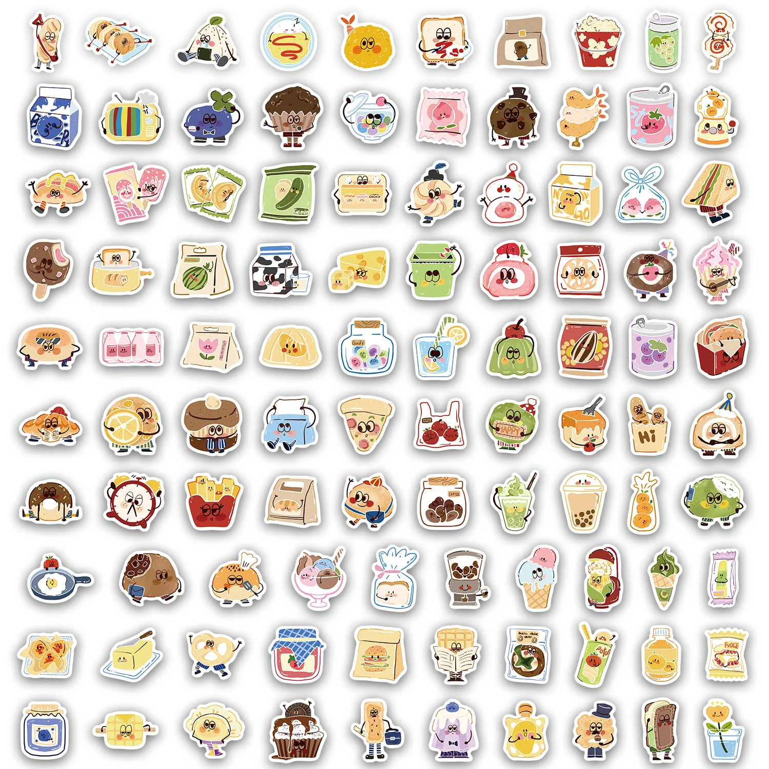 100 STKS Gourmet Battle Fun Stickers DIY Telefoonhoesje Laptop Cup Computer Speelgoedstickers