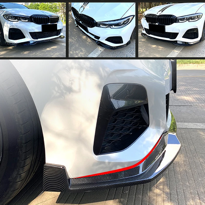 

For BMW 3 Series G20 G21 320i 330i M Sport 2019-2022 Car Front Bumper Surround Splitter Lip Spoiler Protector Diffuser Guard