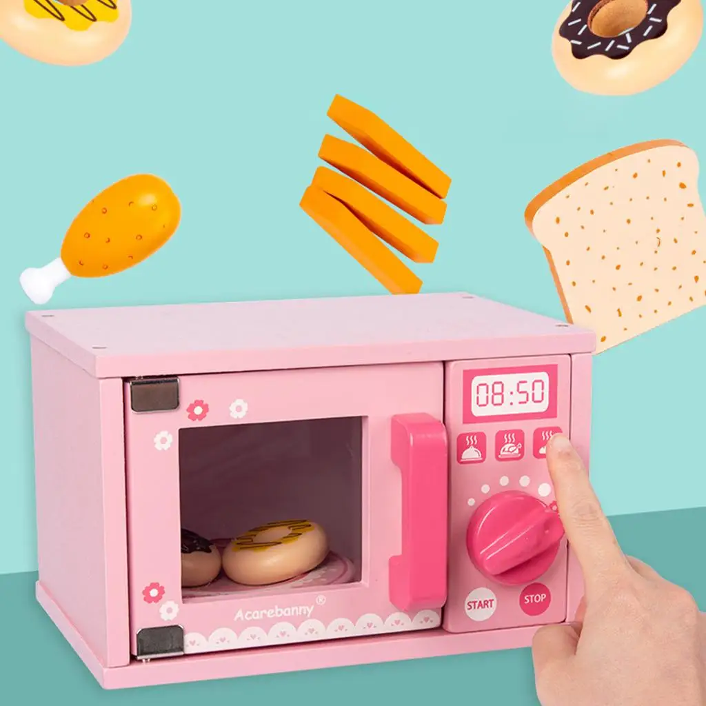 Microwave Toys Pretend Play Oven Role Play Early Preschool Mini Play House