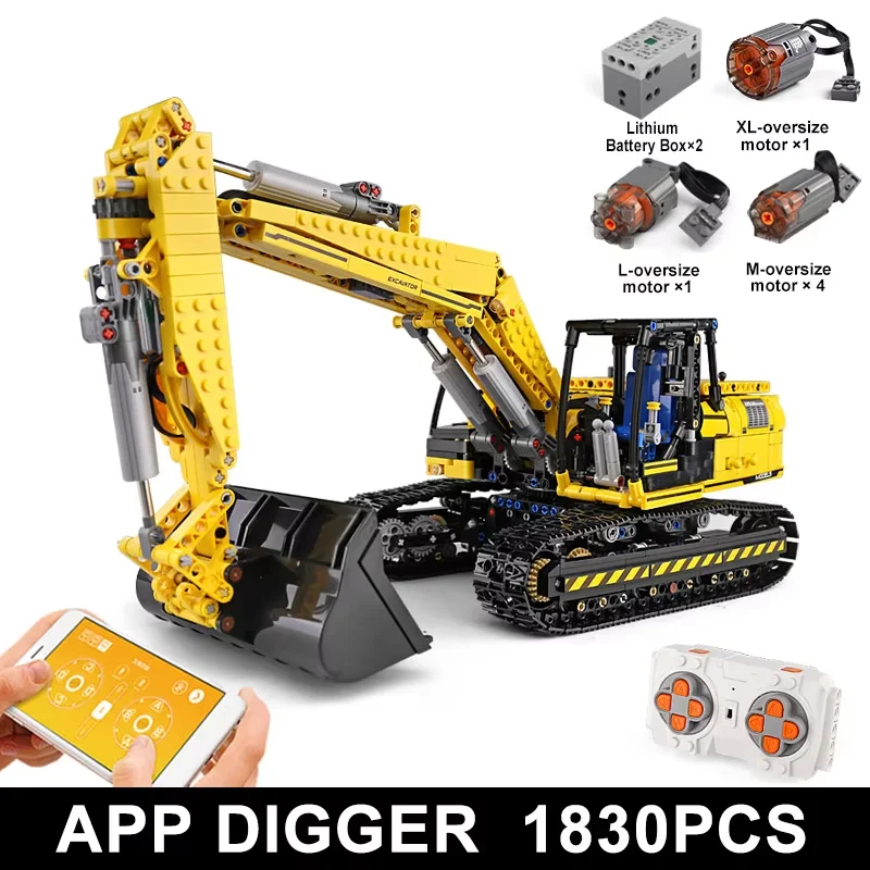 MOULD KING MOLD KING 13112 Technisches Autospielzeug Das MOC-2513 APP&RC Motorisiertes Baggermodell Bausteine Ziegel Kinder Weihnachtsgeschenk 3