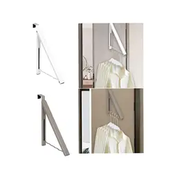 Drying Rack for Laundry No Assembly Metal Folding Wall Hanger for behind The Door Dormitory Balcony Bathroom Closet Organization