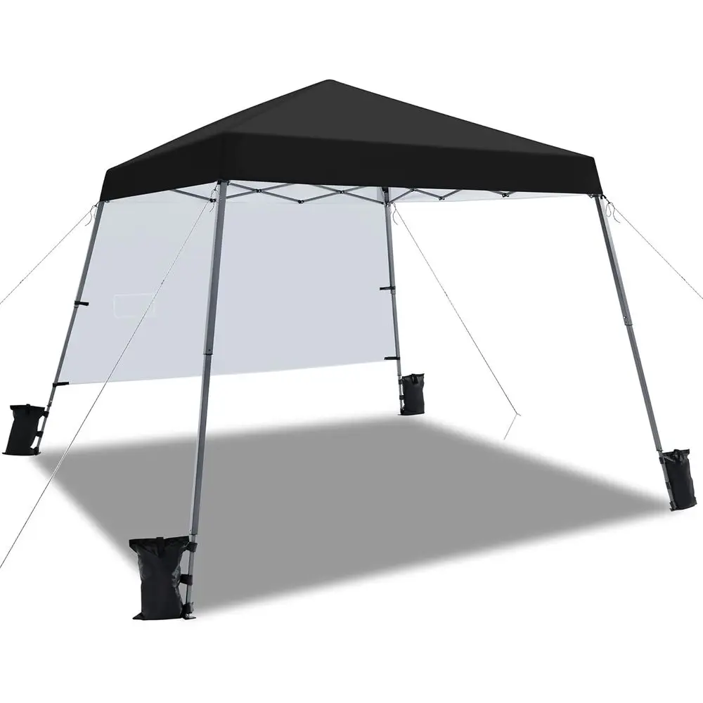 

Compact Lightweight 10x10 Tent with Backpack, Easy Setup for One Person, Slant Leg Design, Includes 8x8 Canopy and Sidewall, Bla