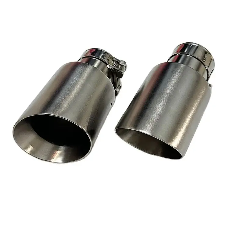1 Stück CARS-Aufsatz für Auspuffrohr, Edelstahl, mattiertes Silber, Endrohr, Hornauslass, großer Durchmesser, Größe 89 mm, 101 mm, 114 mm