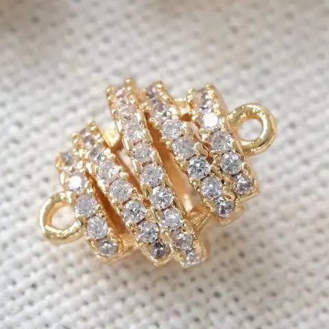 

Медные позолоченные подвески-шармы с цирконами в форме сот, двойные, для изготовления ювелирных изделий, браслетов, аксессуаров, фурнитуры