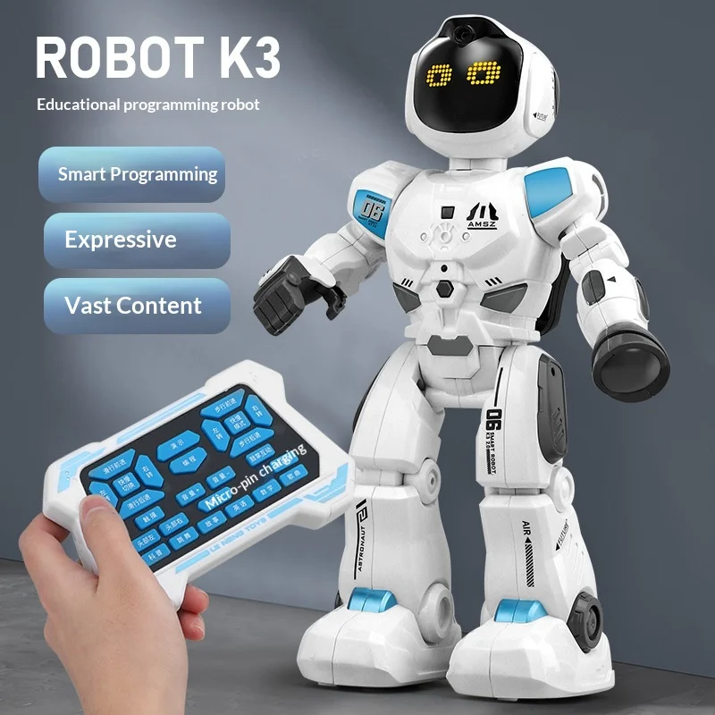 Amgz Remote Control Programmable Robot Induction High Tech Early Learning English Dancing Electric Toy For Boys Kids Toy Gift