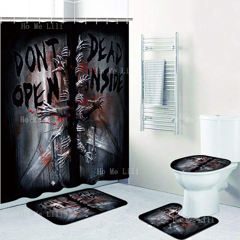 don't-open-that-door-full-of-scary-walking-dead-shower-curtain-sets-with-rugs