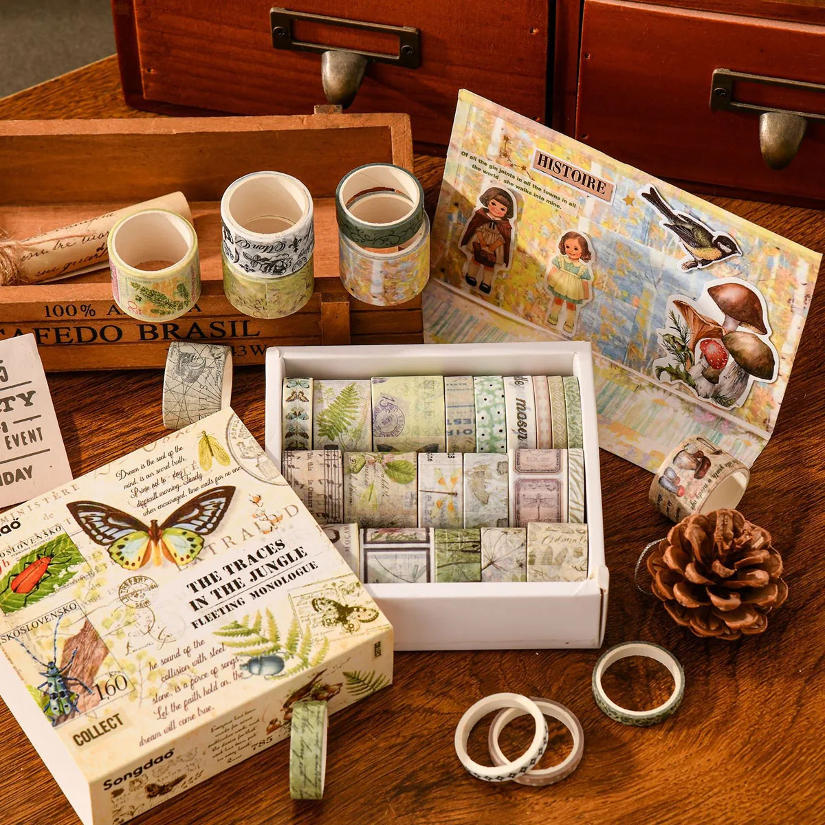 20 قطعة أشرطة اشي خمر سكرابوكينغ لوازم شريطٌ لاصق ريترو سينتا لاصق ديكوراتيفا المواد اليومية اشي الشريط مجموعة #2