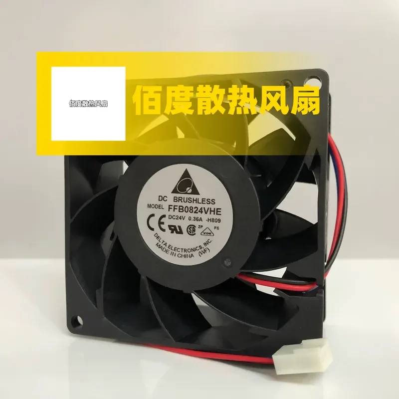 For Toshiba CV620 Elevator Inverter Fan Original Delta FFB0824VHE DC24V 0.36A 80mm x 38mm