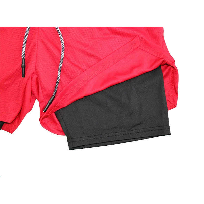 Doppelschichtige Fitness-Shorts für Herren, für Fitness, Fitnessstudio, Training, 2-in-1-Sport-Shorts, schnell trocknend, Workout, Joggen, Doppeldeck, Sommer – Detail 11